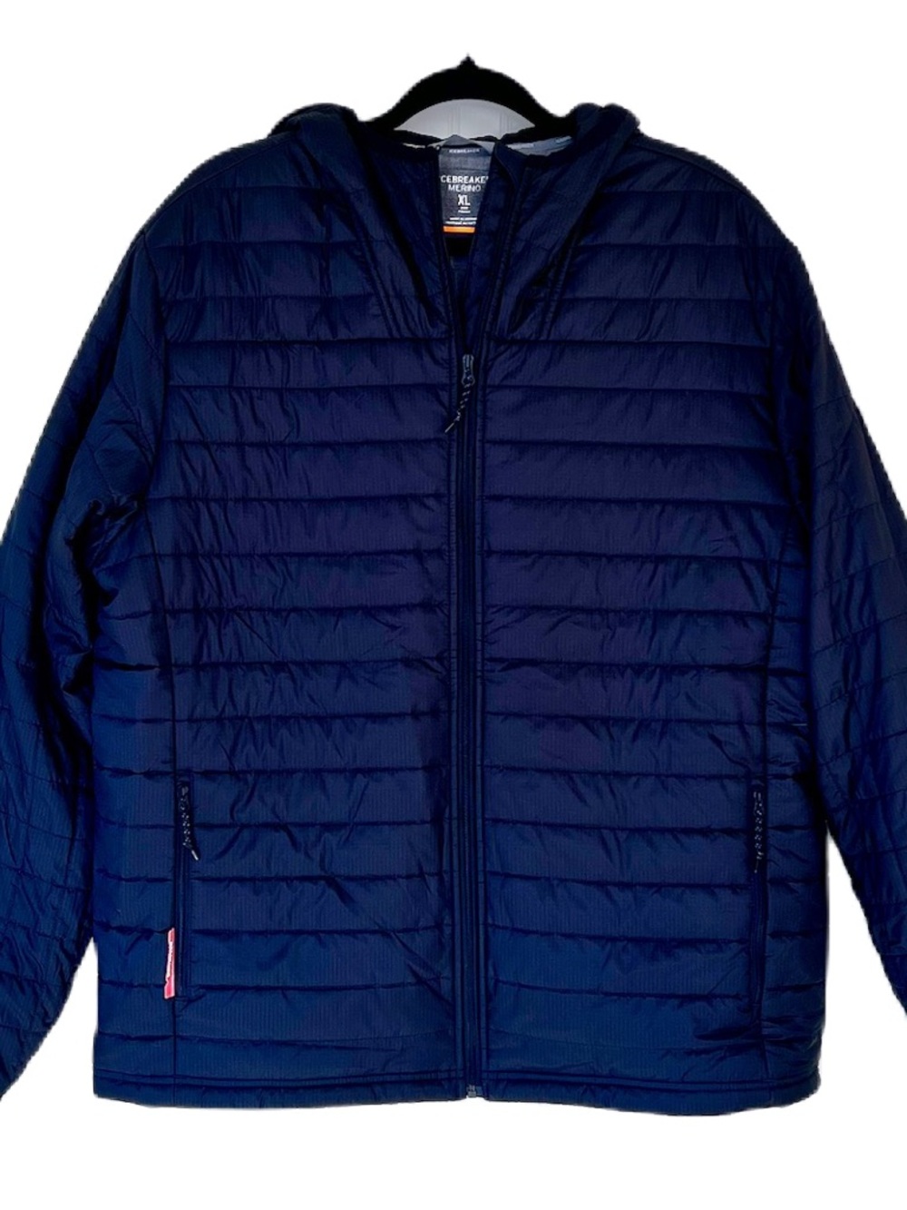 Icebreaker Men’s Dark Gray and Orange Merino Puffer Jacket Coat - Men's‎ XL
